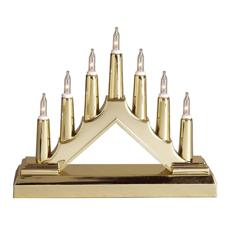 Tuff batteridriven adventsljusstake guld