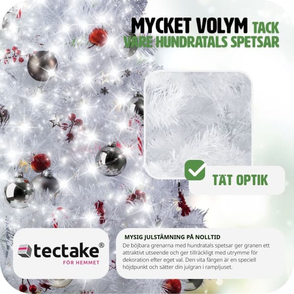 Julgran med metallstativ, vit - 150 cm