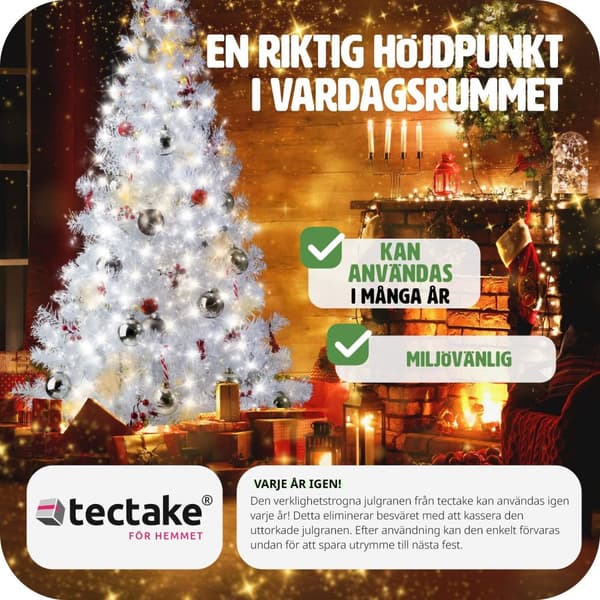 Julgran med metallstativ, vit - 150 cm