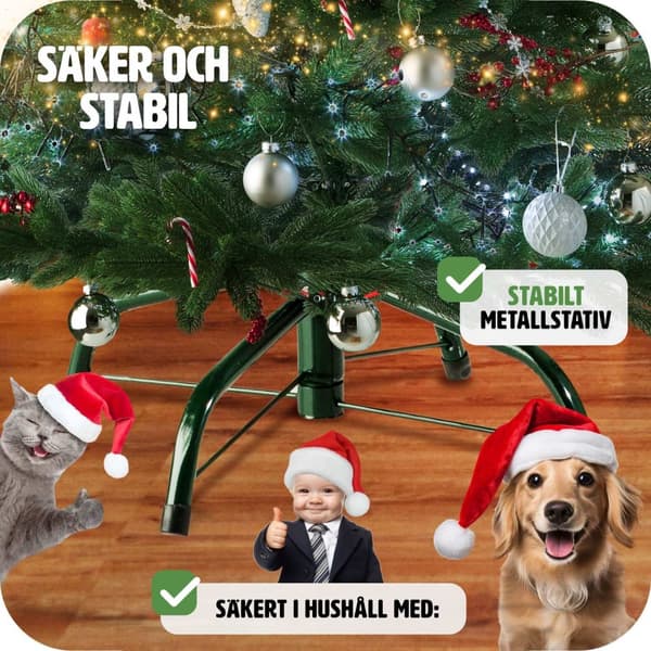 Konstgjord julgran, naturtrogen design och formsprutade granbarr - 180 cm