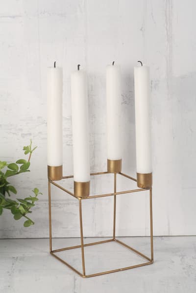 FINTINNE Lysestage Advent Advent lysestage guldfarvet