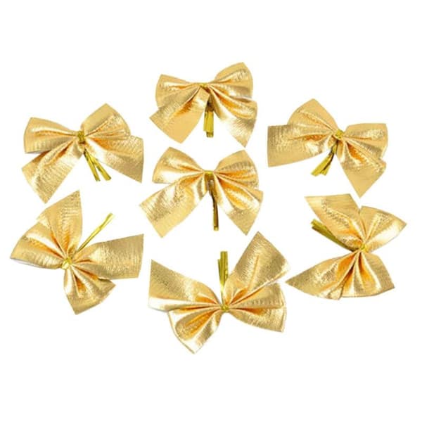 12 st Rosetter för Juldekoration - Guld