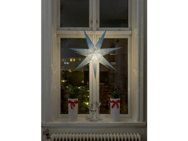 Konstsmide 2982-400 Julestjerne Glødepære, LED (RGB) Blå bestykket, med udstansede motiver, med kontakt