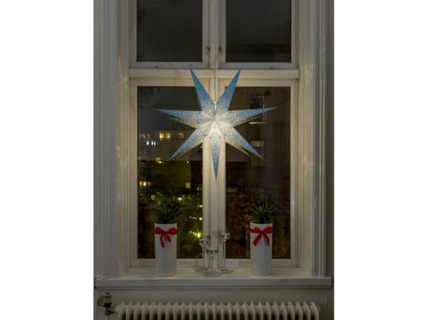Konstsmide 2982-400 Julestjerne Glødepære, LED (RGB) Blå bestykket, med udstansede motiver, med kontakt