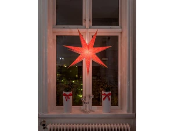 Konstsmide 2982-185 Julestjerne Glødepære, LED (RGB) Orange bestykket, med udstansede motiver, med kontakt