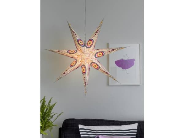 Konstsmide 2926-255 Julestjerne Glødepære, LED (RGB) Hvid, Flerfarvet med udstansede motiver, med kontakt