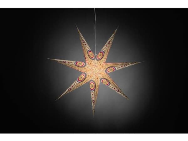 Konstsmide 2926-255 Julestjerne Glødepære, LED (RGB) Hvid, Flerfarvet med udstansede motiver, med kontakt
