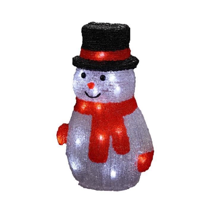 Julkaraktär Mångfärgad snögubbe 18x15x27 cm