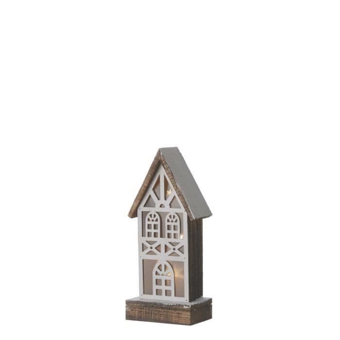 Jouluhuone paristoilla - 13 x 9 x 31 cm - ruskea - 2 AA-paristoa ei toimiteta