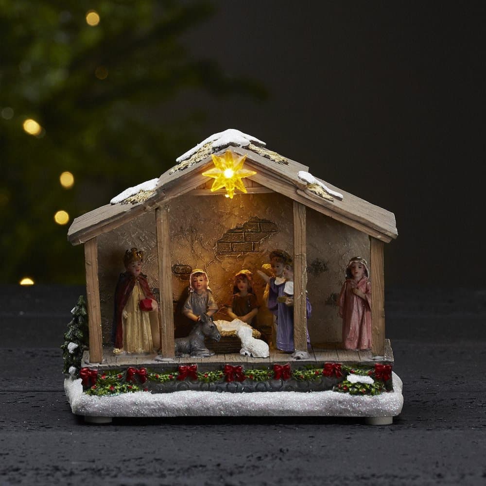 Julby liten krubba med LED