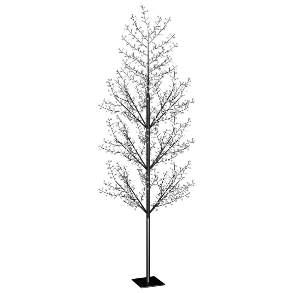 vidaXL Joulukuusi 1 200 kylmän valkoista LED-valoa kirsikankukka 400cm