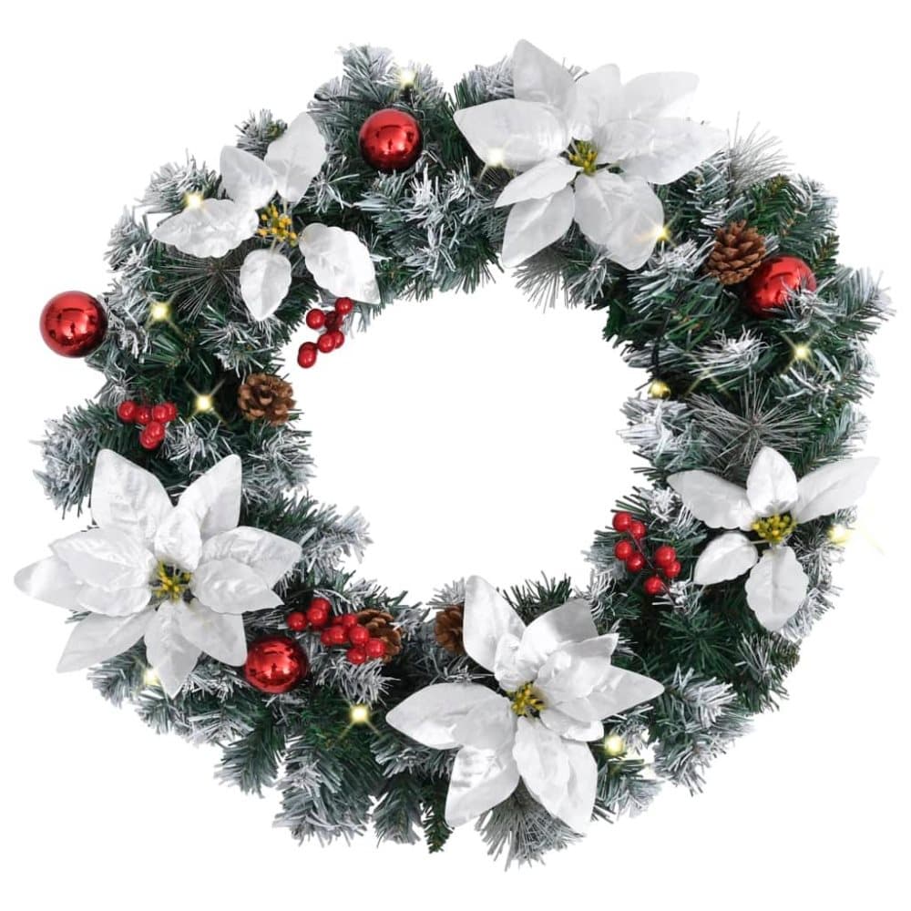 vidaXL Jouluseppele LED-valoilla vihreä 60 cm PVC