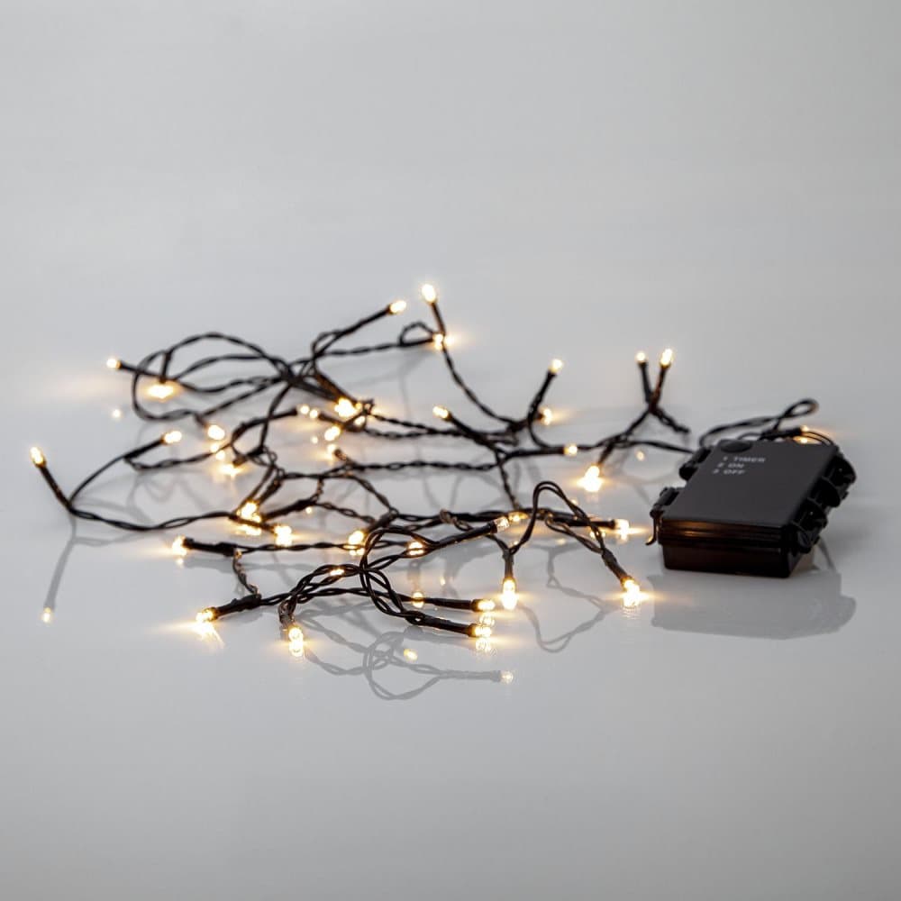 Batteridriven ljusslinga 40 LED utomhus med timer
