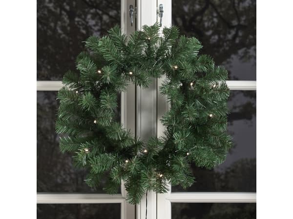 Nordic Winter Kunstig grankrans Ø45 cm med lys, batteri (780-015)