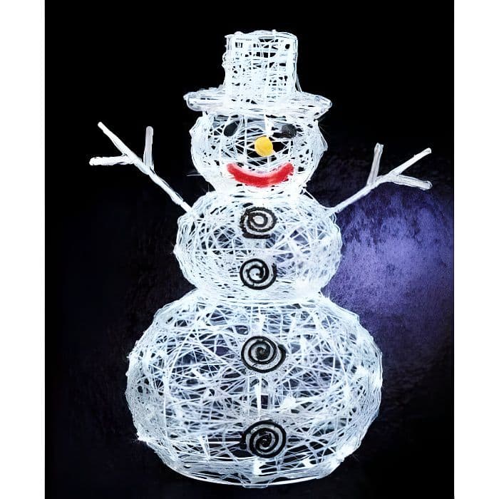 FEERIC-VALOT & JOULUT Ulkovalaistus Lumiukko - Hieno akryyli - 100 Leds - K 57 cm