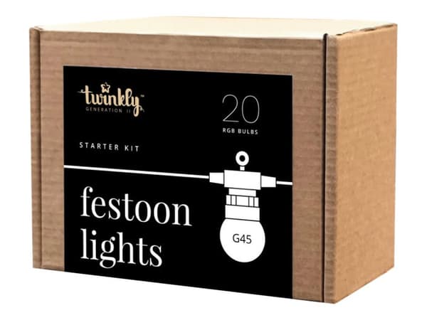 Twinkly Festoon Starter Kit - Stränglampor - LED x 20 - klass G - RGB-lampa - svart
