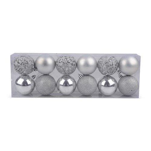 Julgranskulor Silver 12 pack