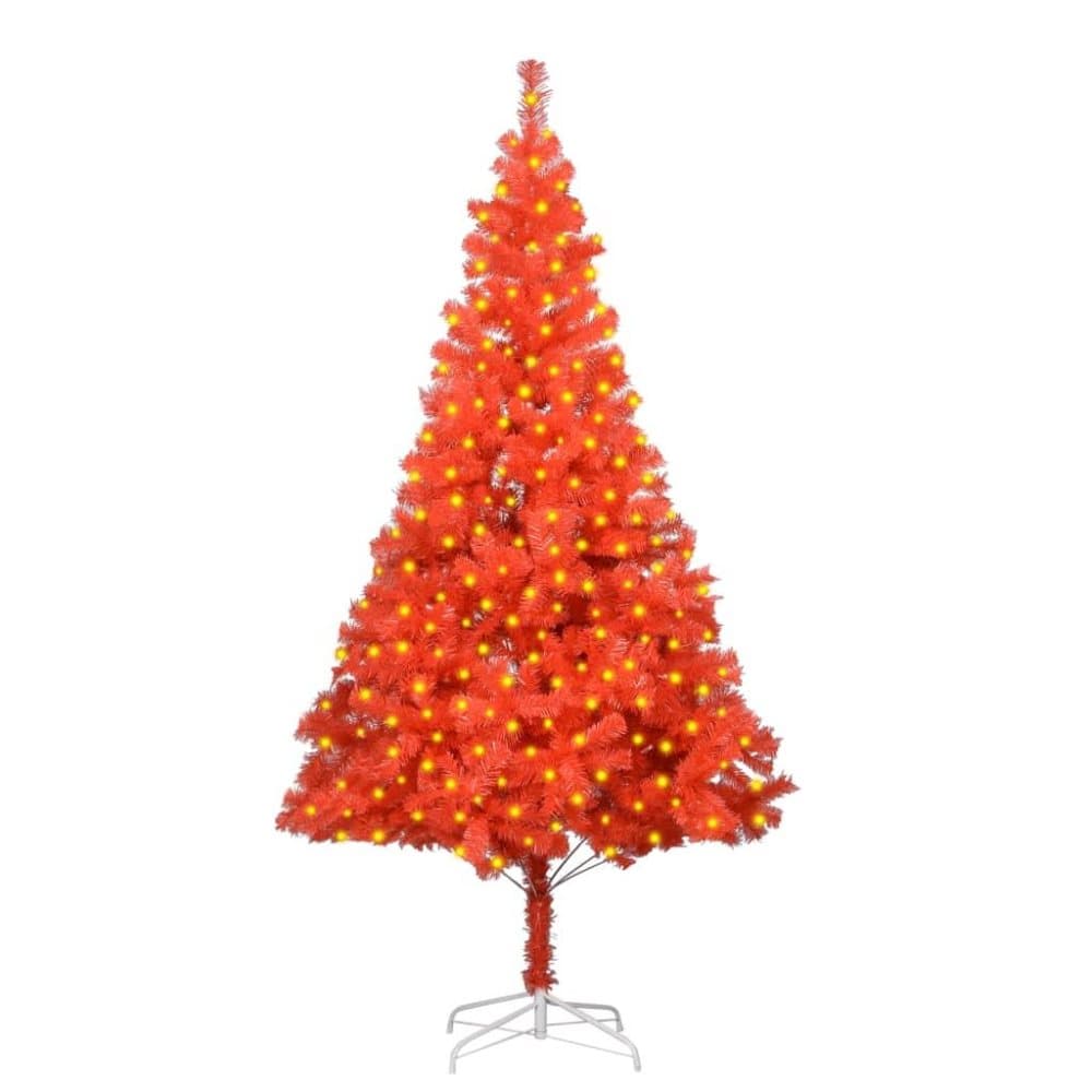 vidaXL Plastgran med fot och LED röd 210 cm PVC