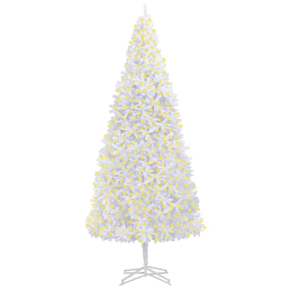 vidaXL Plastgran med LED 500 cm vit