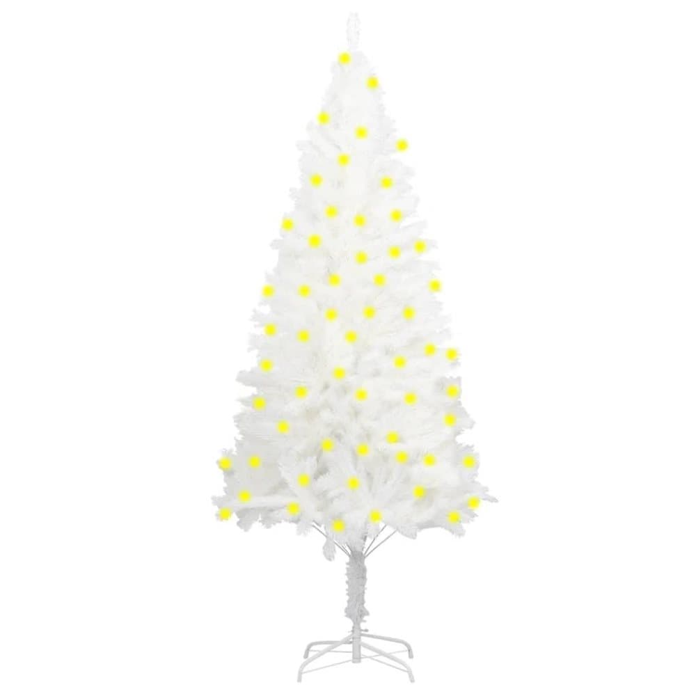 vidaXL Plastgran med LED vit 150 cm