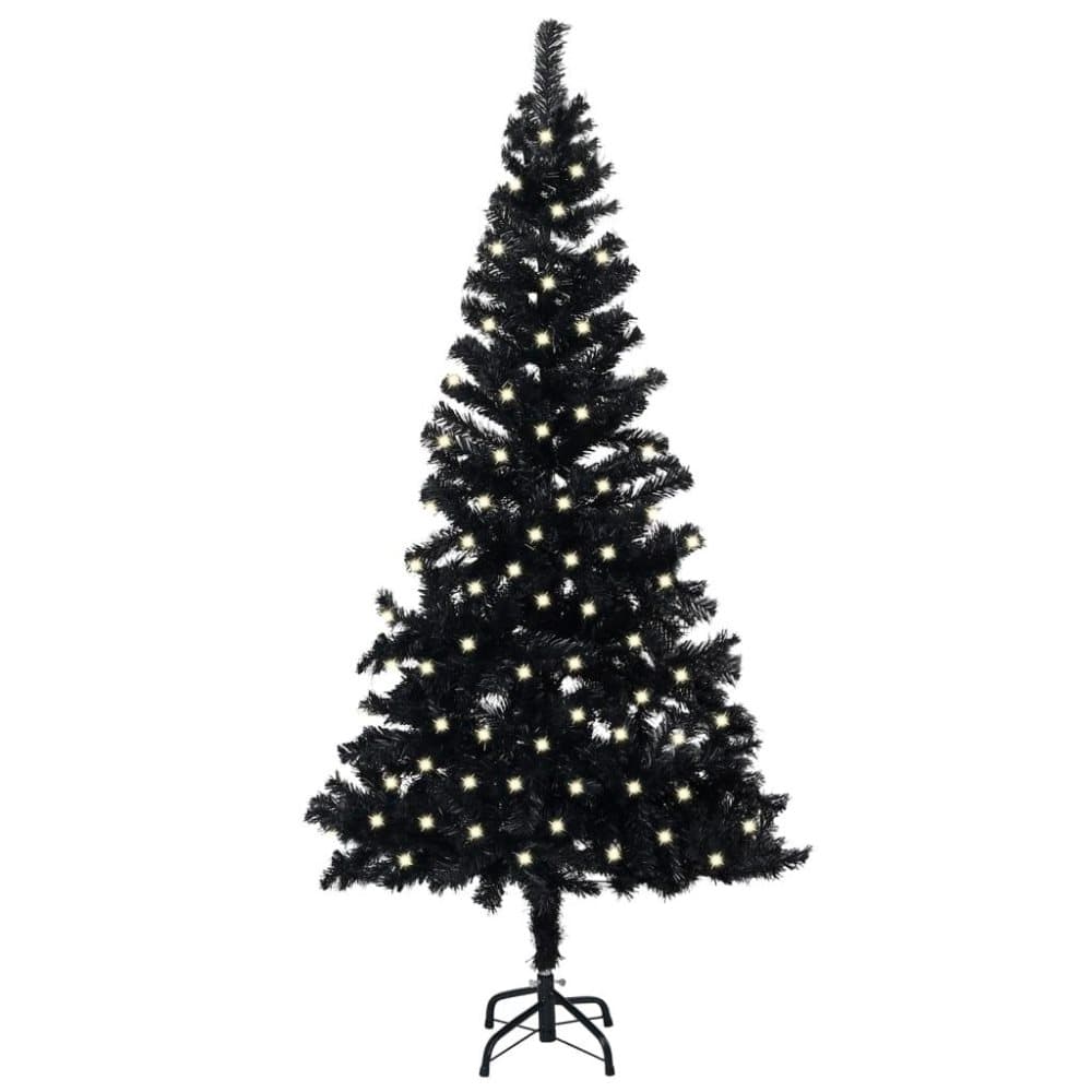 vidaXL Plastgran med fot och LED svart 240 cm PVC