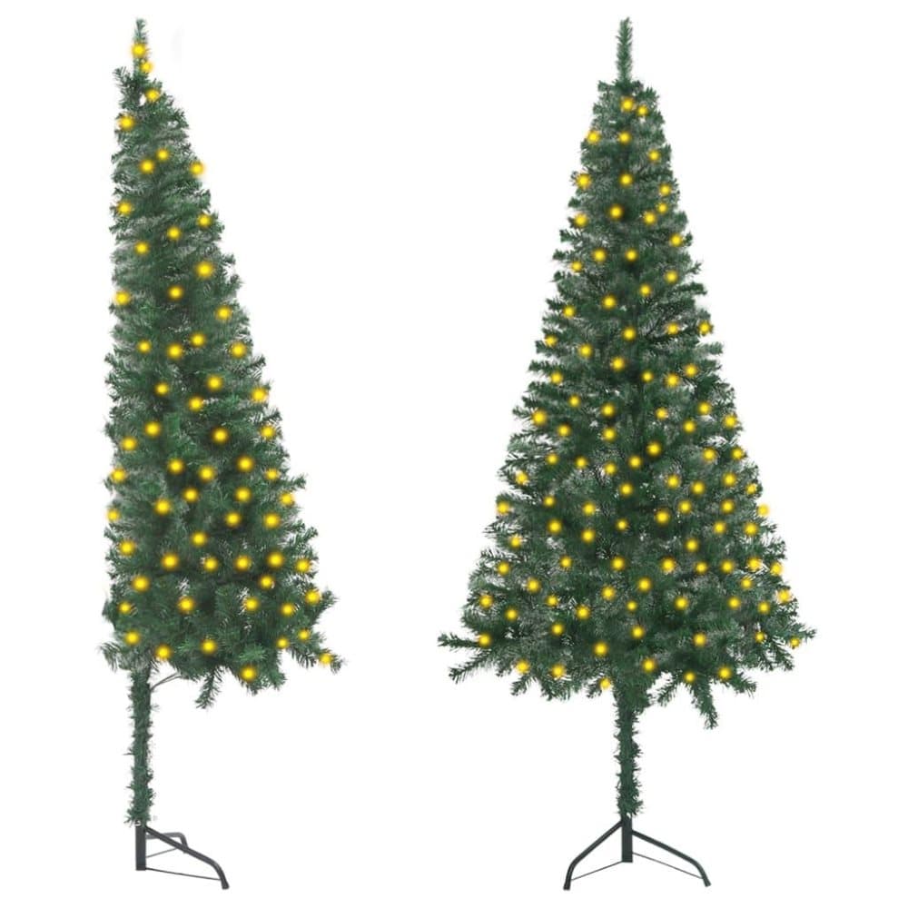 vidaXL Plastgran för hörn med LED grön 180 cm PVC