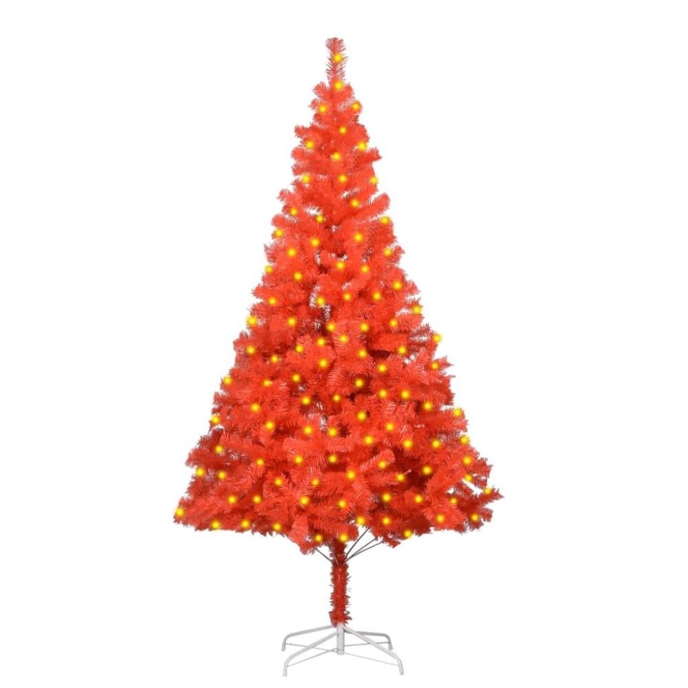 vidaXL Plastgran med fot och LED röd 180 cm PVC