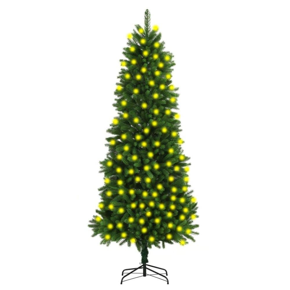 vidaXL Plastgran med LED 240 cm grön
