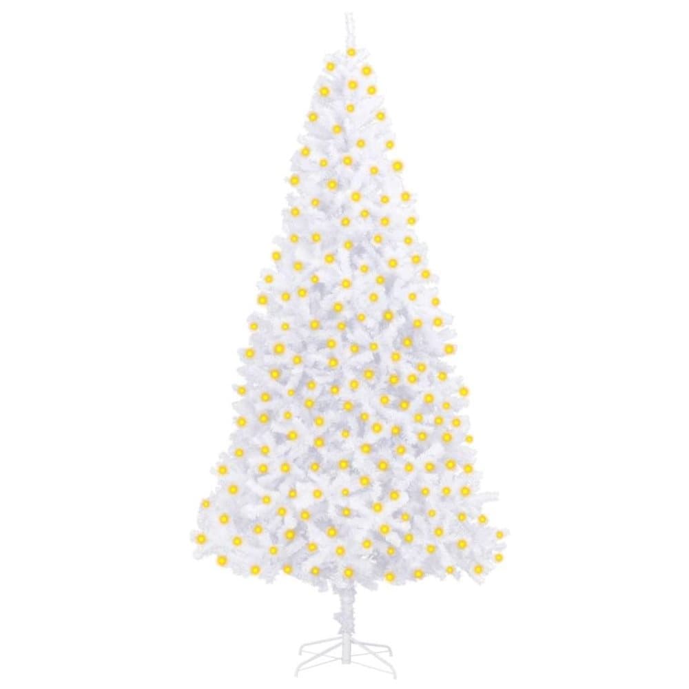 vidaXL Plastgran med LED 300 cm vit