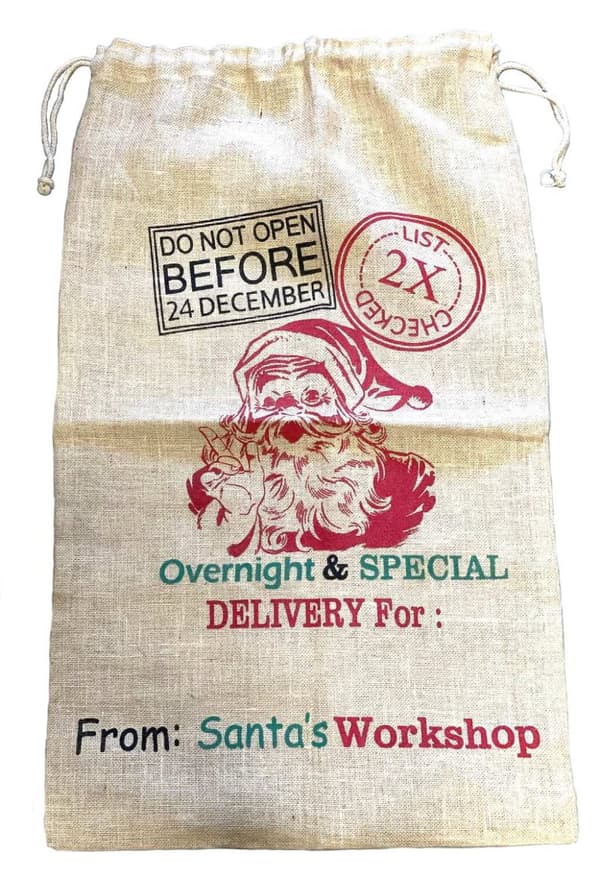 Julklappssäck Tomte Jute 100cm stor
