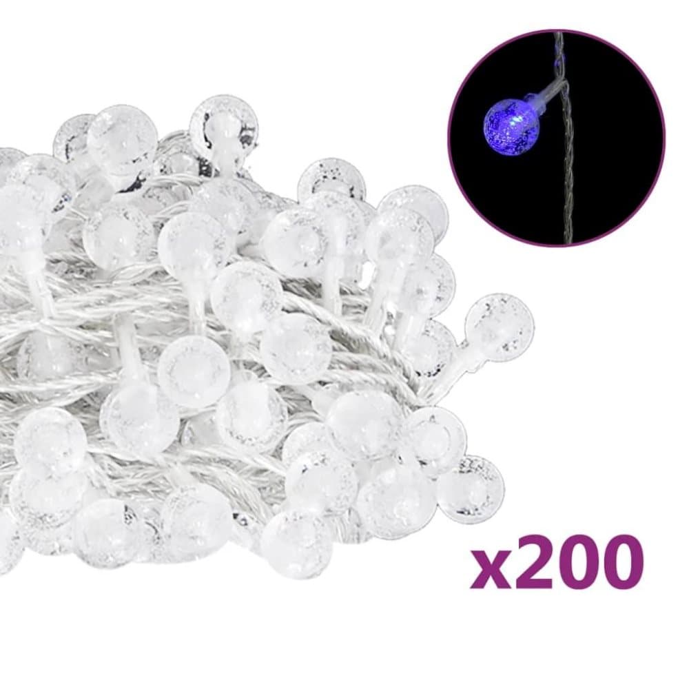 vidaXL Ljusslinga 20 m kulor 200 lysdioder blå 8 funktioner