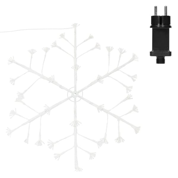 ECD Germany LED-lumihiutale 288 lämpimällä valkoisella LEDillä, 87cm, koristeellinen ripustettu jouluvalot sisälle / ulkopuolelle, IP44 vedenpitävä