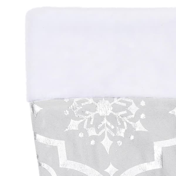 vidaXL Ylellinen joulukuusen jalustapeite sukalla valk. 122 cm kangas