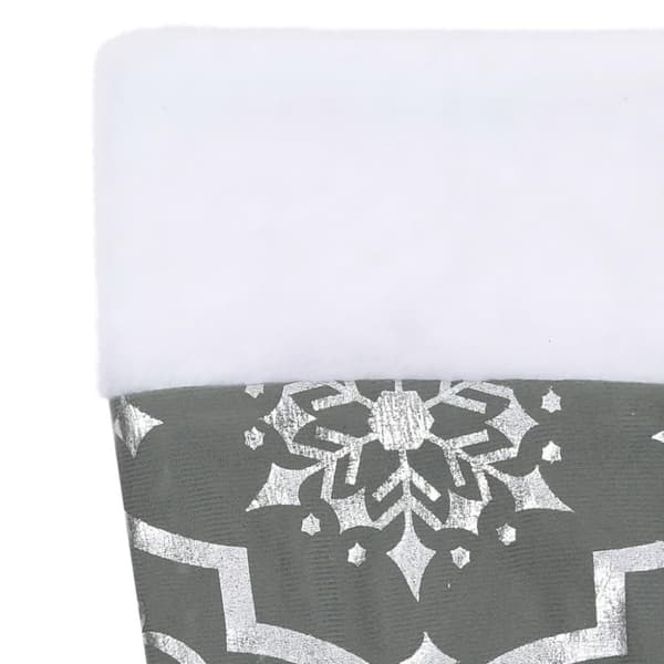 vidaXL Ylellinen joulukuusen jalustapeite sukalla harmaa 90 cm kangas