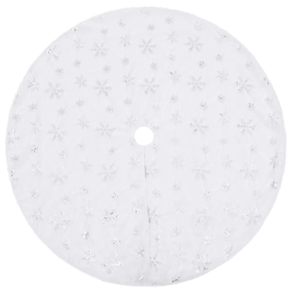 vidaXL Julgranskrage lyxig vit Ø122 cm fuskpäls