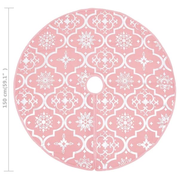vidaXL Julgranskrage lyxig med rosa strumpa Ø150 cm tyg