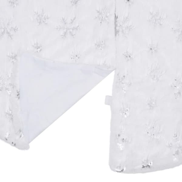 vidaXL Ylellinen joulukuusen jalustapeite valkoinen 122 cm tekoturkis