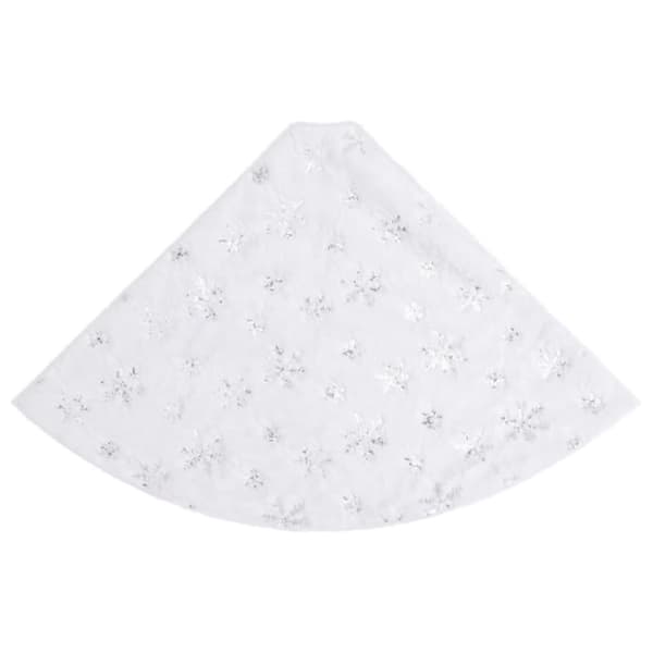 vidaXL Ylellinen joulukuusen jalustapeite valkoinen 122 cm tekoturkis