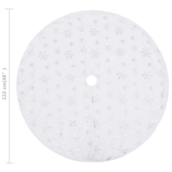 vidaXL Ylellinen joulukuusen jalustapeite valkoinen 122 cm tekoturkis