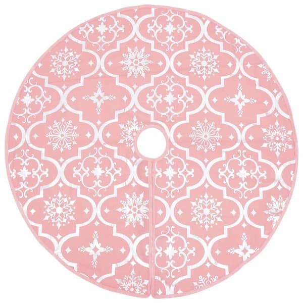 vidaXL luksuriøs skjuler til juletræsfod med julesok 90 cm stof pink