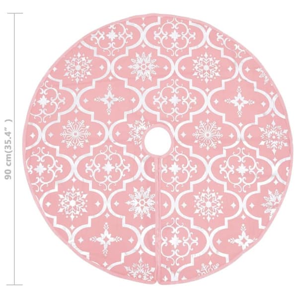 vidaXL luksuriøs skjuler til juletræsfod med julesok 90 cm stof pink