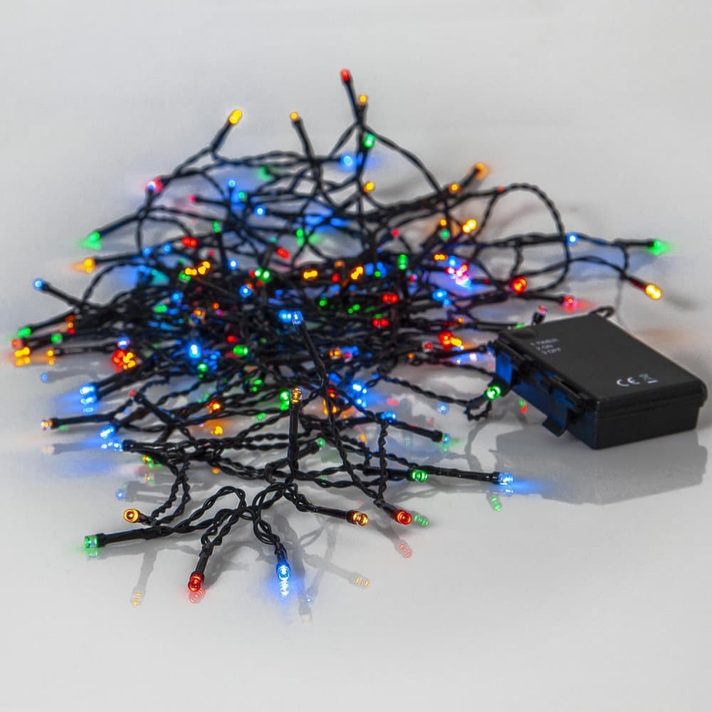 Batteridriven ljusslinga 160 Flerfärgade LED utomhus med timer