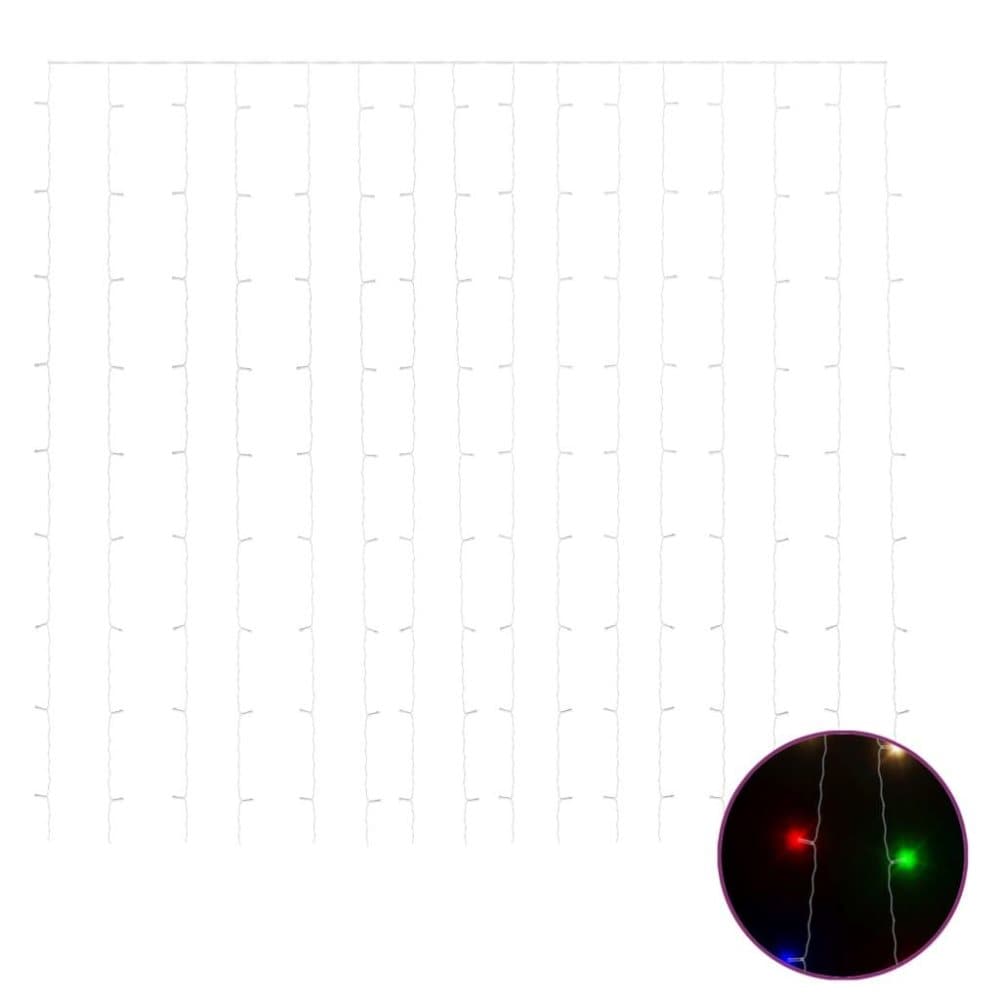 vidaXL Ljusdraperi 3x3 m 300 lysdioder flerfärgad 8 funktioner