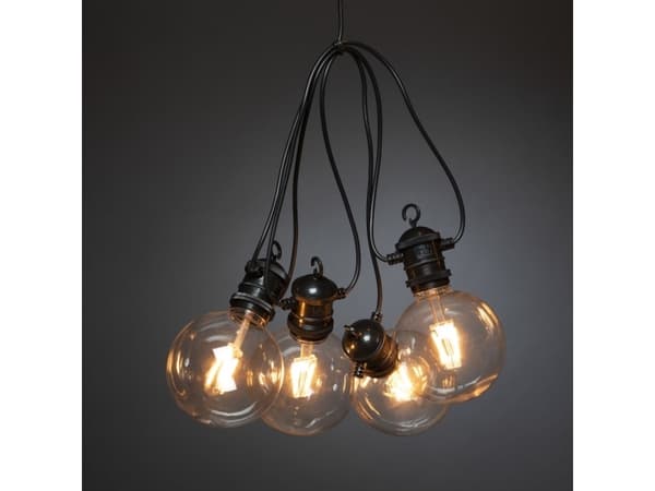 Konstsmide 2395-800, Ljusdekoration, slinga, Svart, Transparent, Plast, Polyvinylklorid (PVC), IP44, Svart, 10 lampor