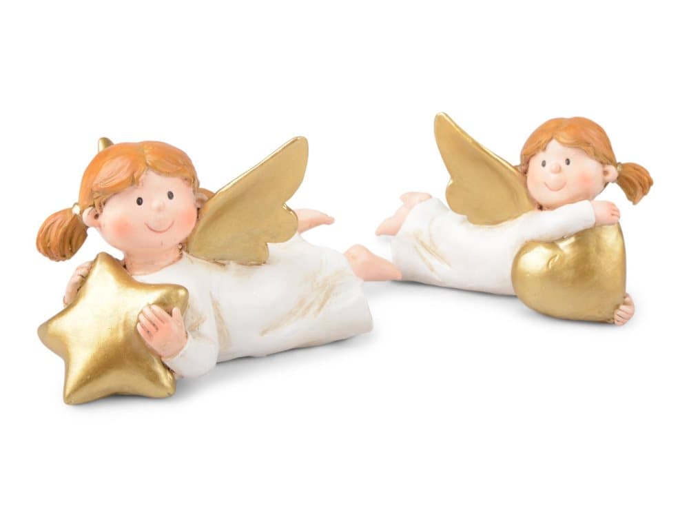 Ängel Flicka Vit/guld 2-pack