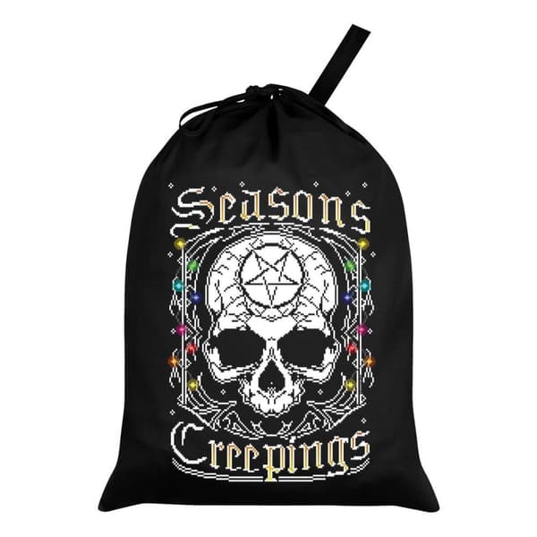 Grindstore Seasons Creepings Christmas Santa Sack Black/White One Size