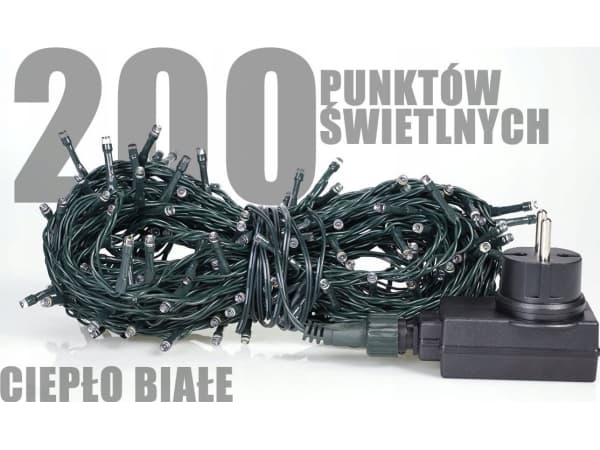 Rumlux Rum-Lux LZ-ECOLED-200 CB + PR Christmas tree lights, outdoor Christmas tree lights with a programmer 200 pcs. warm color 3.2W LED mix 160 cm