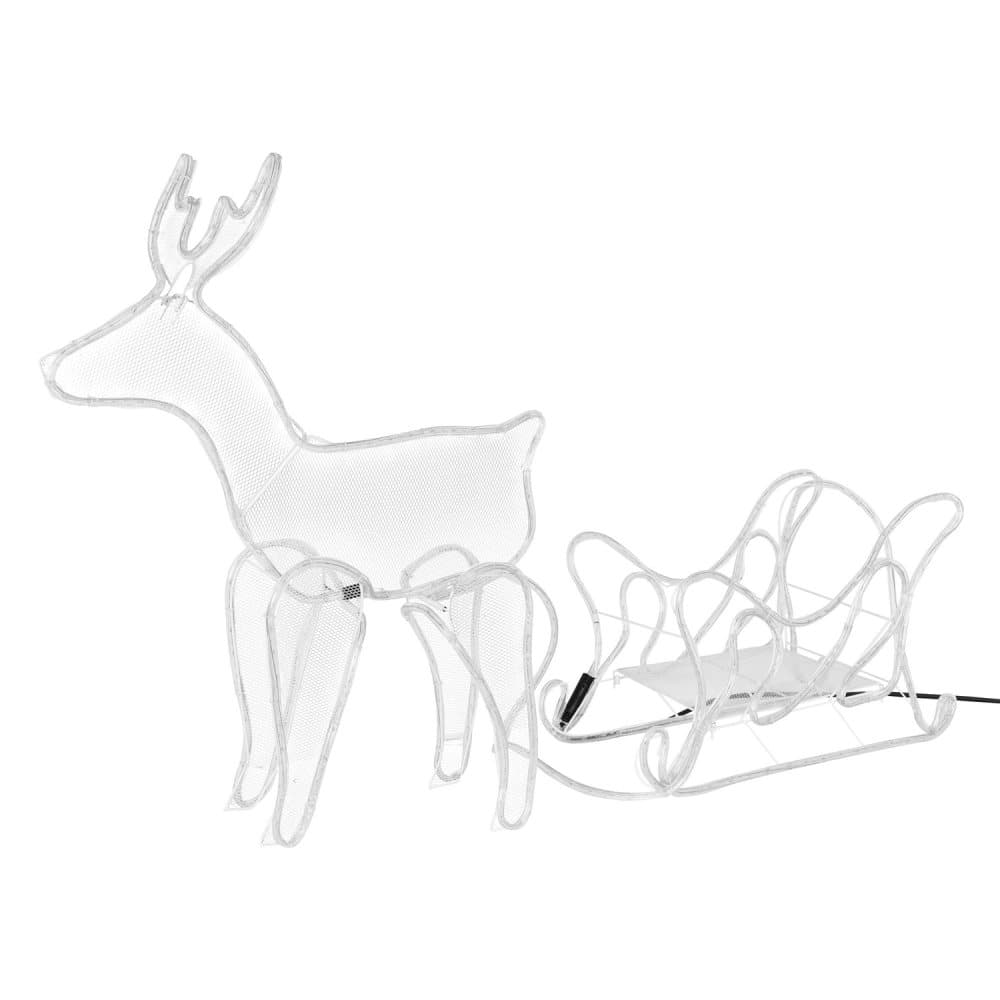 ECD Germany ledde deco ren med vagn, 504 lysdioder, gjorda av PVC-slang, 273x77 cm, varm vit, inuti / Utanför, Juldekoration Figur Upplyst ljusrör