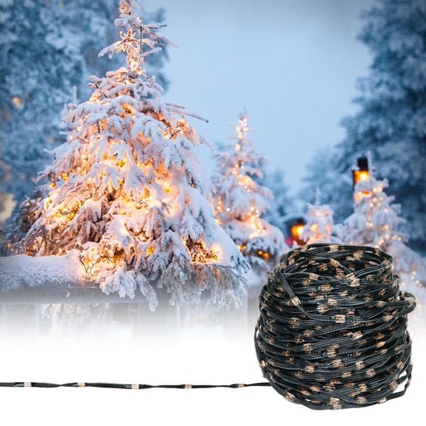 LED Micro Cluster -valoketju 24 m, jossa 800 lämpimän valkoista LEDiä ja 8 toimintoa.