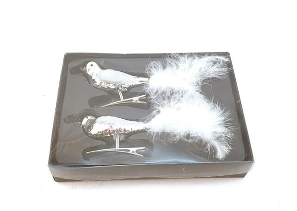 Fugleglas Hvid 2-pak 17 cm